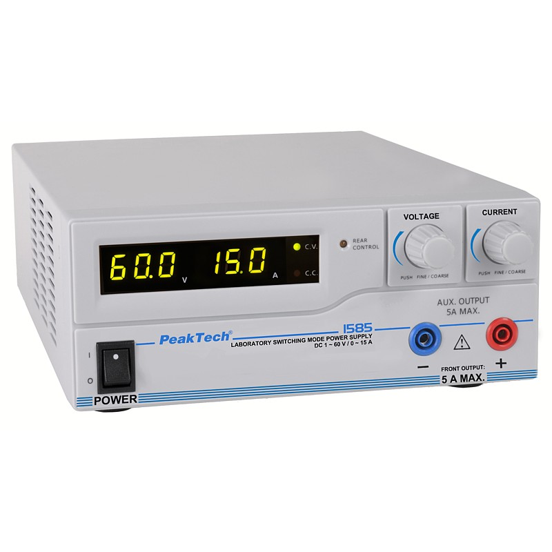 PeakTech® P1585 Fuente Alimentación Laboratorio DC 0-60V/0-15A USB