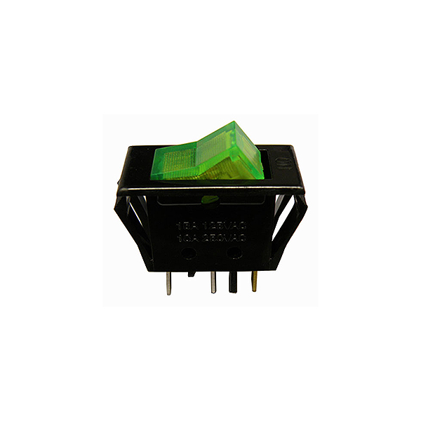 3815V Interruptor 1C 2P Off-On Luminoso Verde
