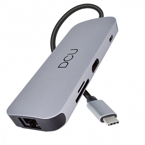 Base USB Tipo C a HDMI + RJ45 + 3xUSB 3.0 + lector tarjetas + jack + PD