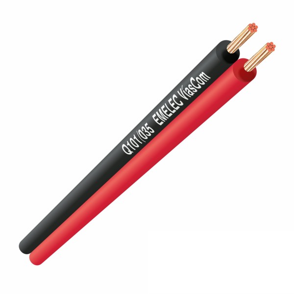 Q101-035 Cable de altavoz Rojo-Negro 2x0,35mm2 Cu (100mts)