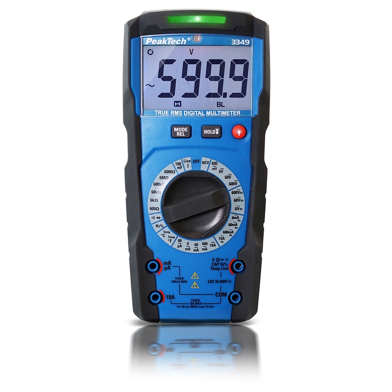 PeakTech® P3349 Multímetro digital TrueRMS 6000 counts Rango man
