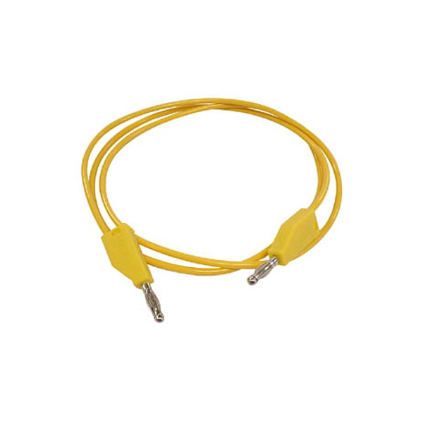 Cable con bananas de 4mm apilables Amarillo 1mts 30 V/3 A