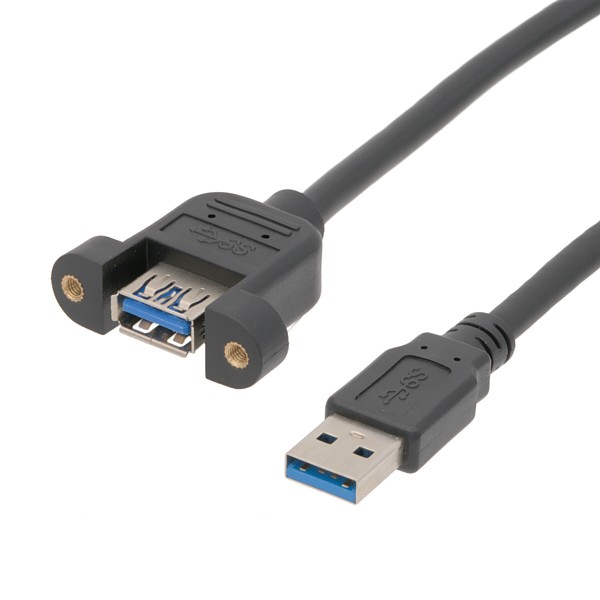 Extensor USB-A 3.0 para anclaje a panel 0,5m