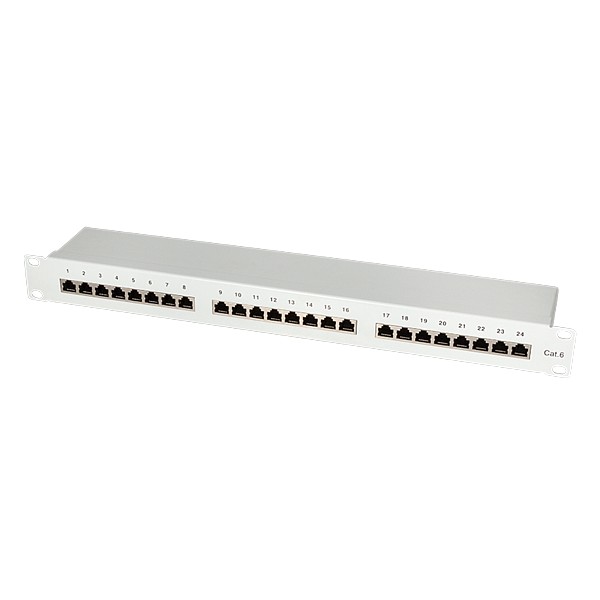 NP0053 Panel de Parcheo 19" 24 Puertos FTP Cat6 Gris