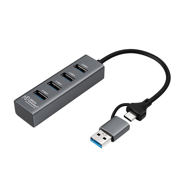 USBHUB4-2IN1 Hub 4 puertos USB 3.0 con USB-C & A 5Gbps