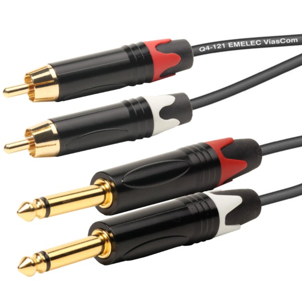 EK612503S Cable de Sonido Profesional 2 JACK6,3Mo M - 2 RCA M 3mt