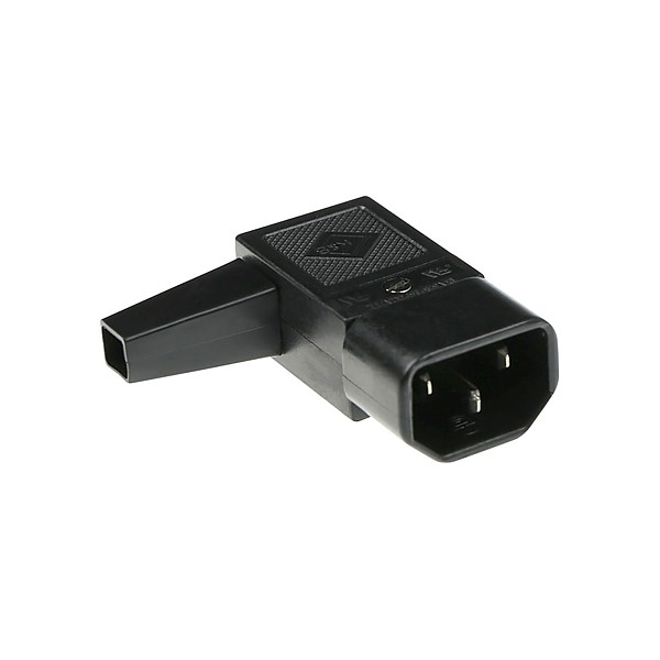 Conector IEC320 C14 Macho Acodado Lateral izquierda