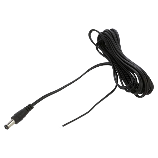 Conexión DC Macho 5,5x2,1x10mm 2x0,5mm2 3mt extremo pelado