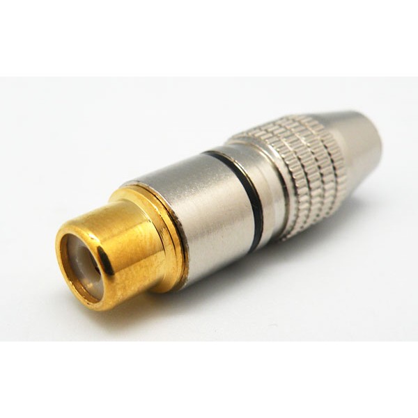 Conector RCA Hembra Niquel Aro Negro 6mm