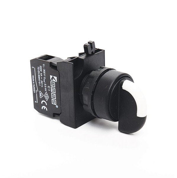 CP101S32 Selector maneta 3POS 2NO (ON)-OFF-(ON) M22 IP65 doble retorno