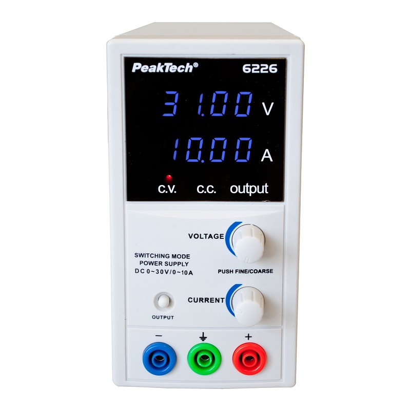 PeakTech® P6226 Fuente Alimentación Laboratorio DC 0-30V/0-10A
